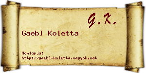 Gaebl Koletta névjegykártya